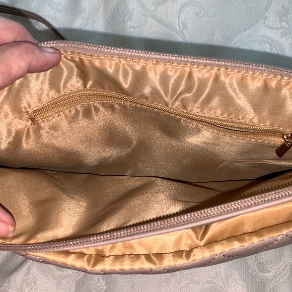 Crossbody purse with both baby changing pad & place for baby wipes, in Taupe/tan - Picture 11 of 16